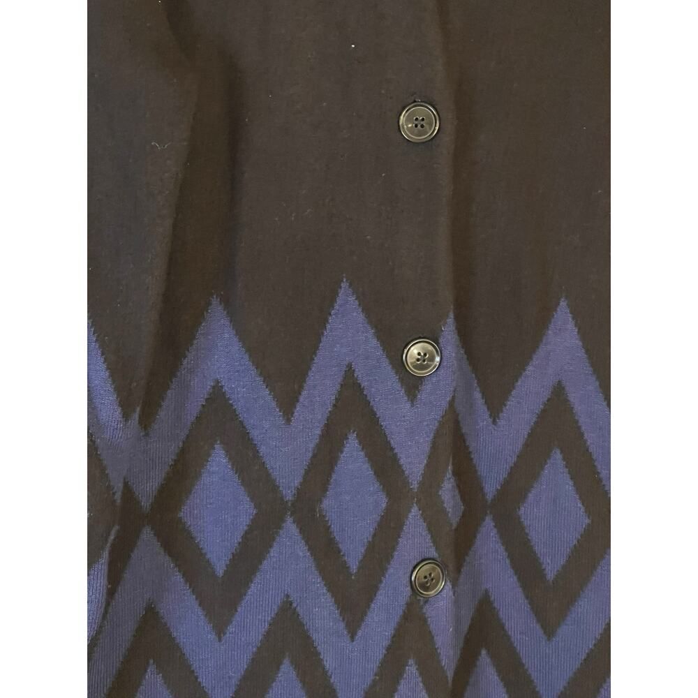 Ann Taylor Black & Blue Long Sleeve Cardigan Long Length- Size Medium - Picture 4 of 7